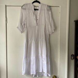 White maxi embroidered dress